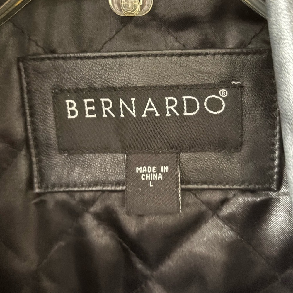 Black Women's Hooded Jacket Leather L - Picture 8 of 8